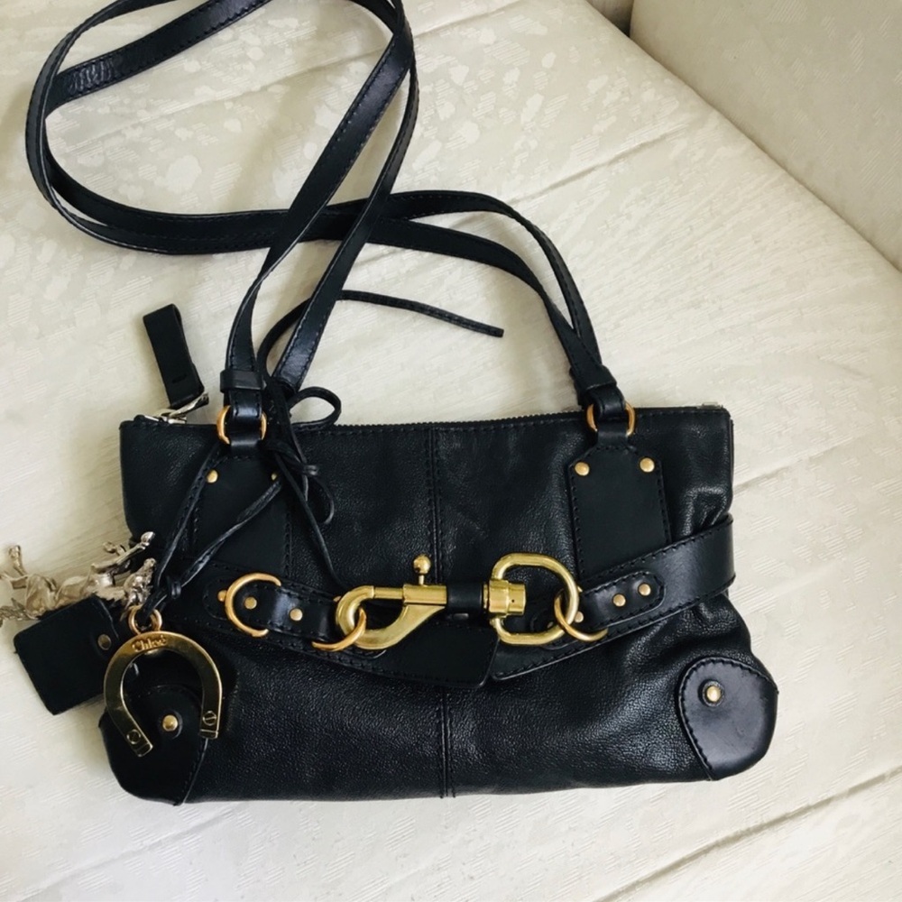 Chloe Kerala black leather equestrian bag